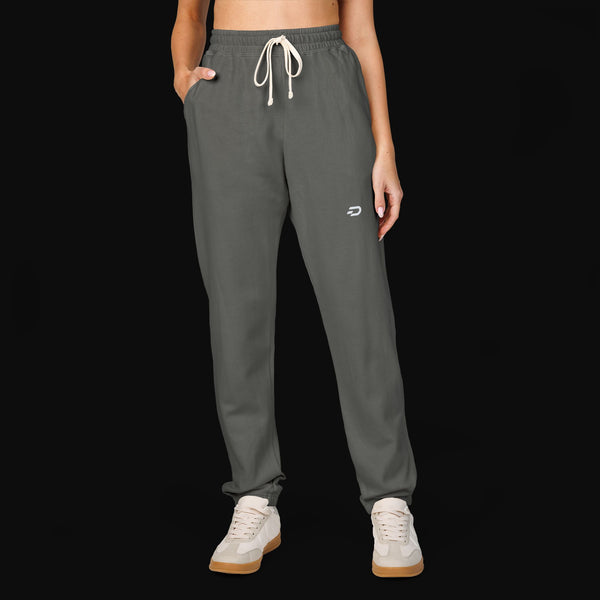 Bestickte Jogginghose mit minimalistischem Logo – Jogginghose aus stückgefärbtem Fleece