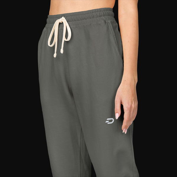 Bestickte Jogginghose mit minimalistischem Logo – Jogginghose aus stückgefärbtem Fleece