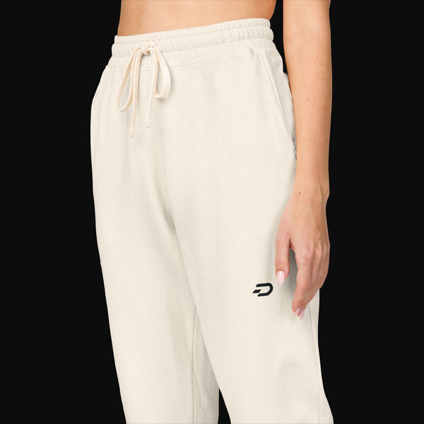 Bestickte Jogginghose mit minimalistischem Logo – Jogginghose aus stückgefärbtem Fleece